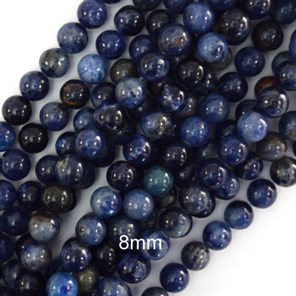 Natural Blue Sodalite Round Beads Gemstone 15" Strand 4mm 6mm 8mm 10mm 12mm