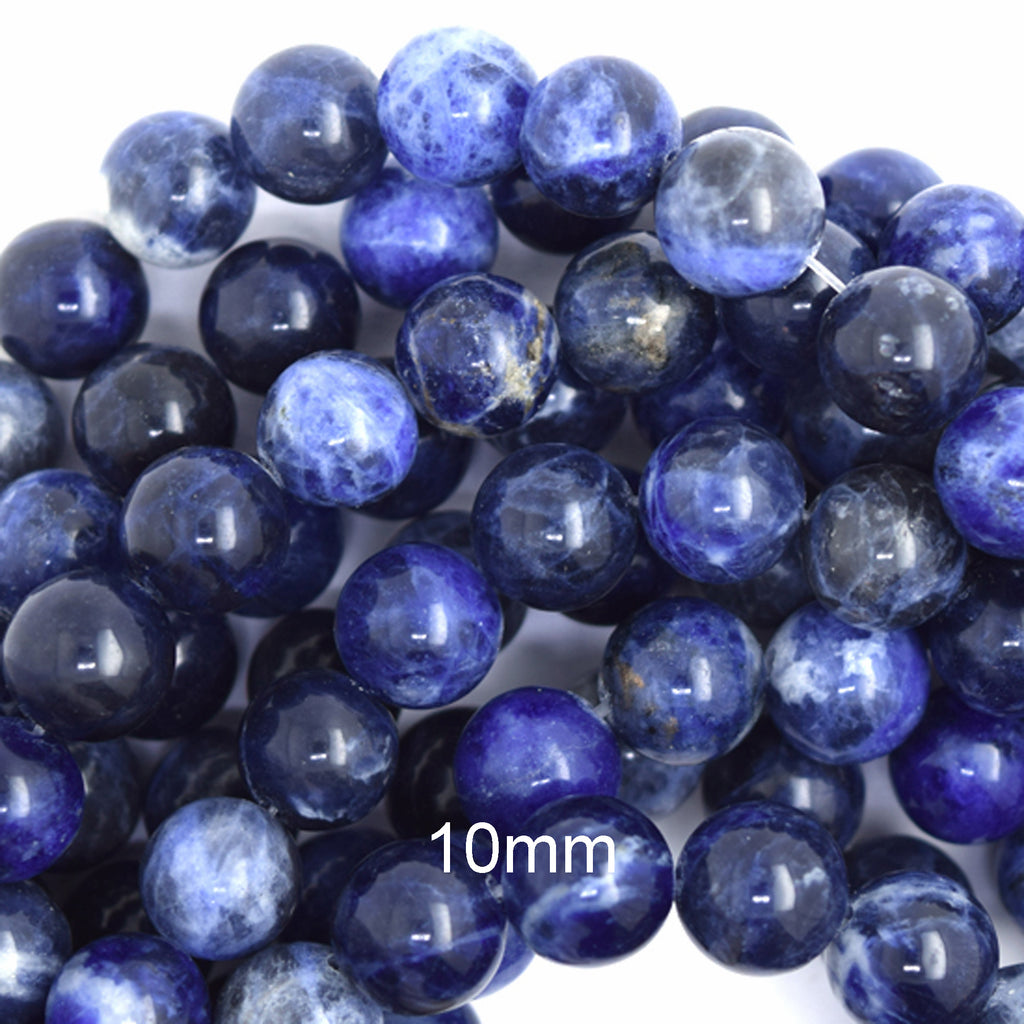 Natural Blue Sodalite Round Beads Gemstone 15" Strand 4mm 6mm 8mm 10mm 12mm