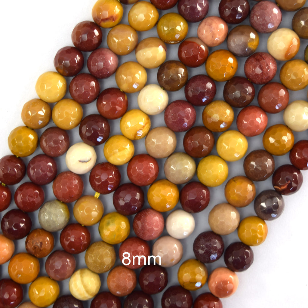 Natural Faceted Mookaite Round Beads 14.5" Strand 3mm 4mm 6mm 8mm 10mm 12mm