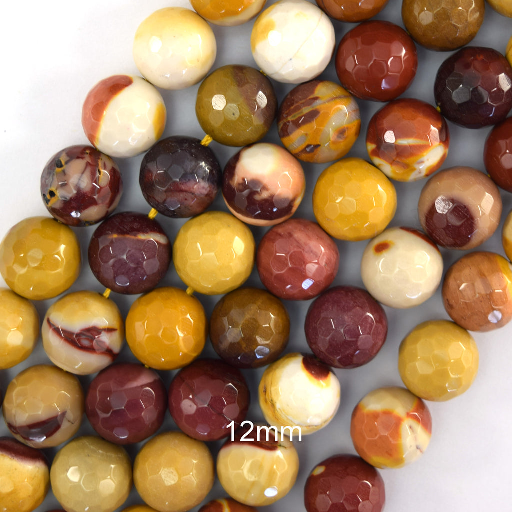 Natural Faceted Mookaite Round Beads 14.5" Strand 3mm 4mm 6mm 8mm 10mm 12mm