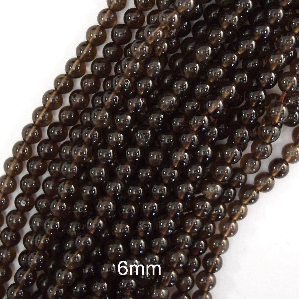 Natural Brown Smoky Quartz Round Beads Gemstone 15" Strand 4mm 6mm 8mm 10mm 12mm