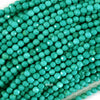 Faceted Green Turquoise Round Beads 15.5