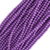 Natural Faceted Purple Phosphosiderite Round Beads 15.5