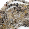 Black Dragon Vein Agate Round Beads Gemstone 15
