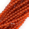 AA Orange Red Carnelian Round Beads Gemstone 15