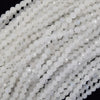 Natural Faceted Cream White Moonstone Round Beads 15.5
