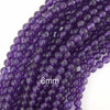 Natural Purple Amethyst Round Beads Gemstone 15