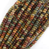Natural Red Creek Picasso Jasper Rondelle Button Beads 15.5