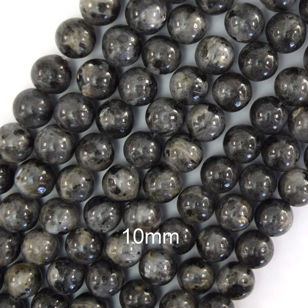 Natural Gray Labradorite Larvikite Round Beads 15" Strand 4mm 6mm 8mm 10mm 12mm