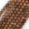 Matte Brown Tibetan DZI Agate Round Beads 15
