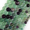 Natural Faceted Rainbow Fluorite Round Beads Gemstone 14.5