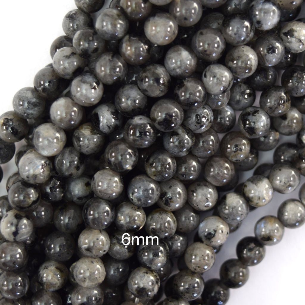 Natural Gray Labradorite Larvikite Round Beads 15" Strand 4mm 6mm 8mm 10mm 12mm