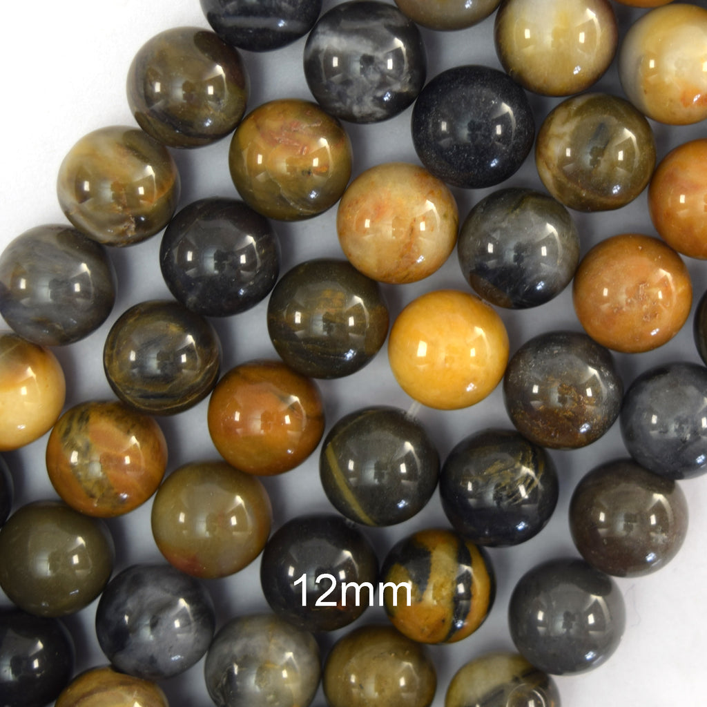 Natural Multicolor Agate Round Beads Gemstone 15" Strand 10mm 12mm S4