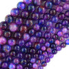Malaysia Purple Colored Jade Round Beads Gemstone 15