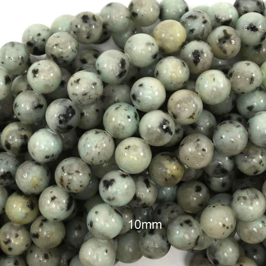 Natural Blue Kiwi Jasper Round Beads 15" Strand Sesame Jasper 6mm 8mm 10mm