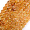 AAA Natural Yellow Citrine Round Beads Gemstone 15