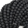 Matte Faceted Black Onyx Round Beads Gemstone 14.5