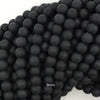 Matte Faceted Black Onyx Round Beads Gemstone 14.5