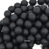 Matte Faceted Black Onyx Round Beads Gemstone 14.5