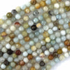 Natural Faceted Amazonite Round Beads Gemstone 14.5