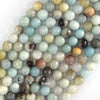 Natural Faceted Amazonite Round Beads Gemstone 14.5