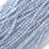 Natural Faceted Blue Lace Agate Round Beads 15.5