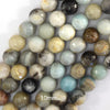 Natural Faceted Amazonite Round Beads Gemstone 14.5