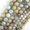 Natural Faceted Amazonite Round Beads Gemstone 14.5