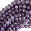 Natural Purple Lepidolite Round Beads Gemstone 15
