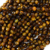 Natural Faceted Tiger Eye Round Beads Gemstone 14.5