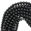 AA Natural Black Tourmaline Round Beads Gemstone 15