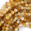 Natural Golden Healer Quartz Round Beads Gemstone 15.5