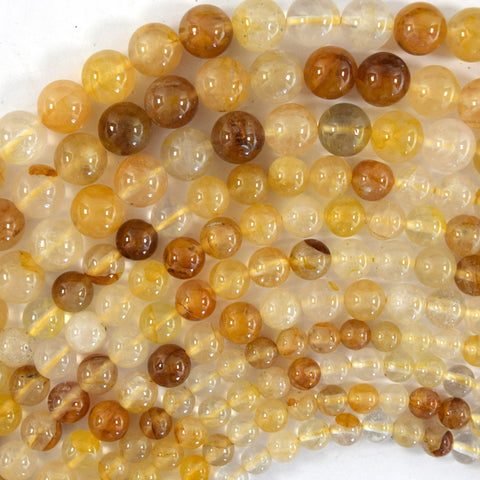 Smoky Quartz Round Beads Gemstone 15" Strand 4mm 6mm 8mm 10mm