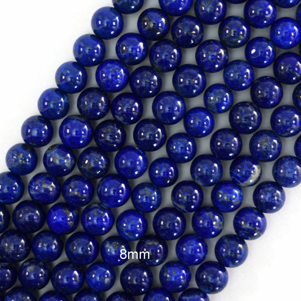 AA Natural Blue Lapis Lazuli Round Beads Gemstone 15" Strand 4mm 6mm 8m 10mm