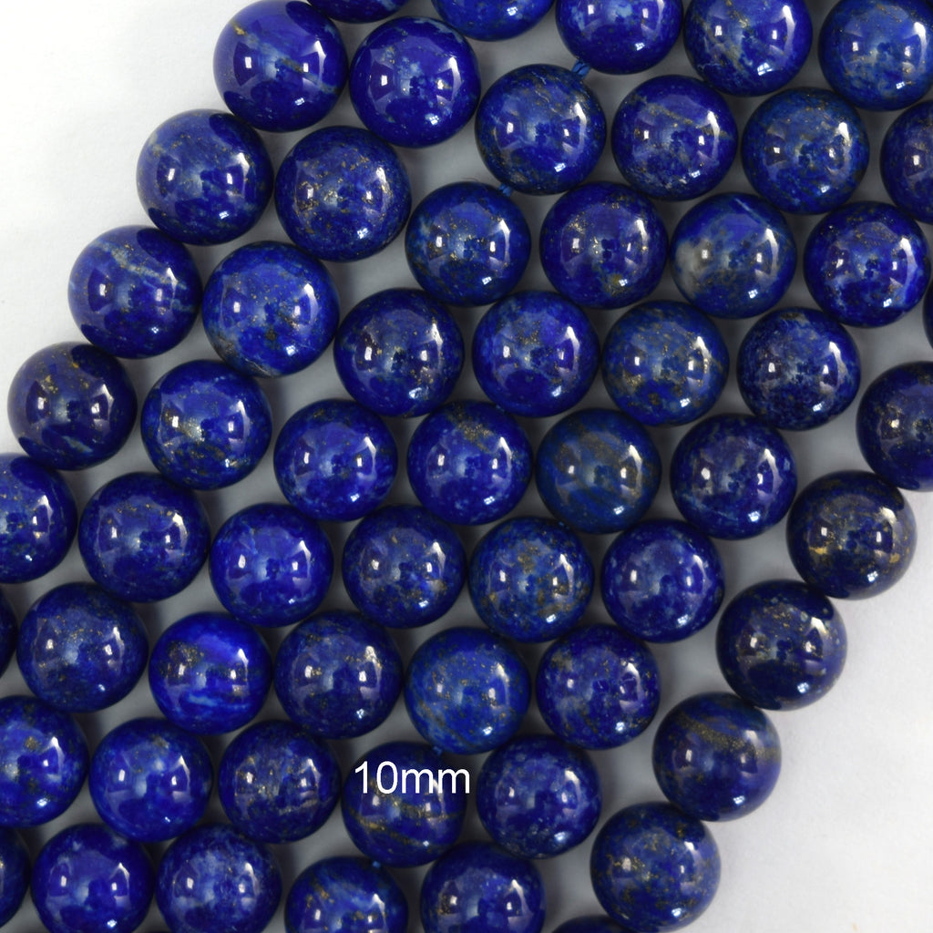 AA Natural Blue Lapis Lazuli Round Beads Gemstone 15" Strand 4mm 6mm 8m 10mm