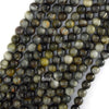 Natural Gray Hawk Eye Round Beads 15.5