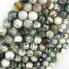 Natural Green White Tree Agate Round Beads Gemstone 15