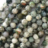 Natural Green White Tree Agate Round Beads Gemstone 15