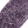 Natural Faceted Purple Lepidolite Round Beads Gemstone 15