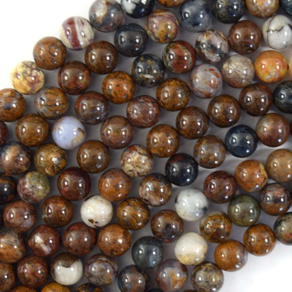 Natural Brown Pietersite Round Beads Gemstone 15.5" Strand 6mm 8mm 10mm S1