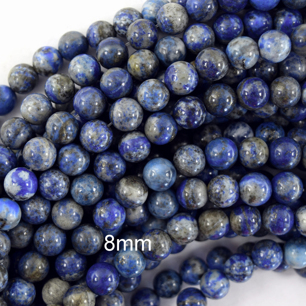 Natural Blue Lapis Lazuli Round Beads 15" Strand 4mm 6mm 8mm 10mm 12mm