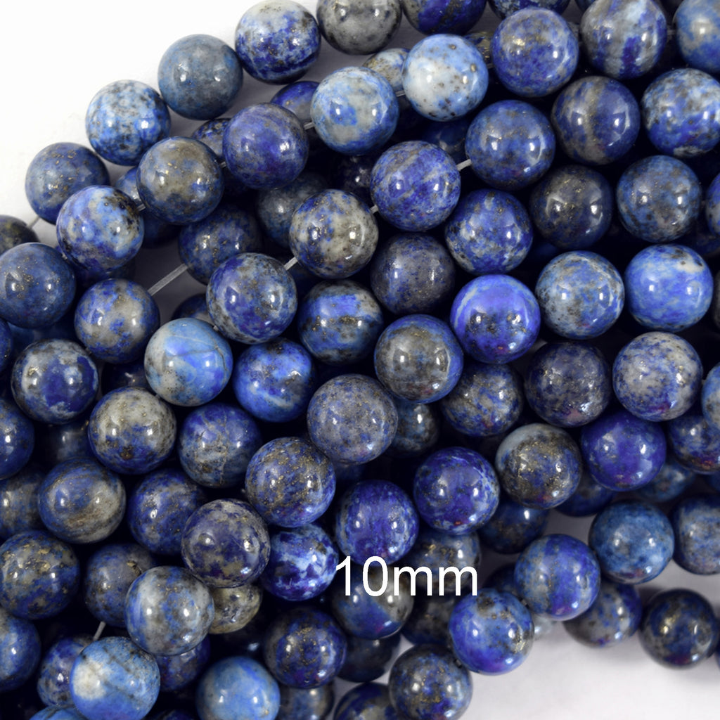 Natural Blue Lapis Lazuli Round Beads 15" Strand 4mm 6mm 8mm 10mm 12mm