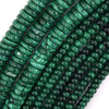 Natural Green Malachite Rondelle Button Beads Gemstone 15