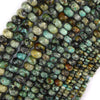 Natural Green African Turquoise Rondelle Button Beads 15