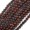 Natural Dark Poppy Jasper Round Beads Gemstone 15