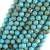 Blue Turquoise Round Beads 15.5