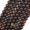 Natural Orange Hessonite Garnet Round Beads Gemstone 15