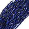 Faceted Blue Lapis Lazuli Round Beads 15