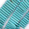Blue Turquoise Stick Needle Spike Beads Gemstone 15.5