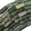 20mm natural Canadian green jade rectangle pillow beads 16
